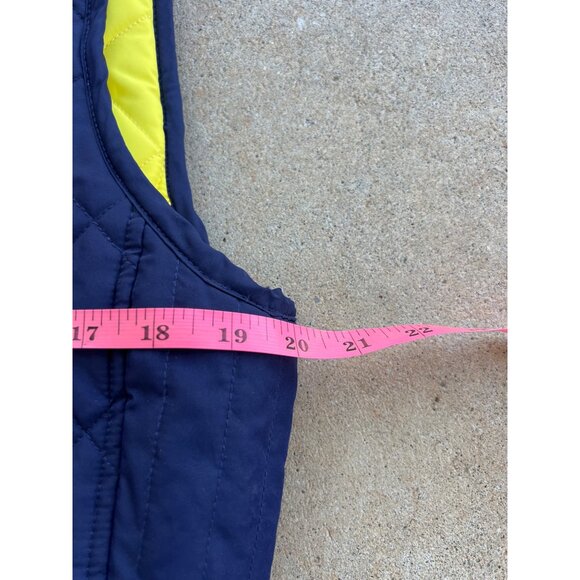 Lauren Ralph Lauren Navy Blue Reversible Quilted Vest Womens Size L With Yellow - Picture 4 of 7